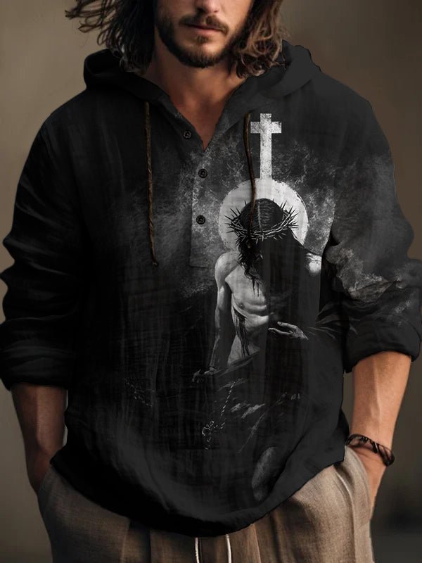 Fashion  Jesus Crown Of Thorns Art Print Hooded Shirt